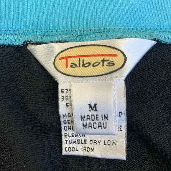 Talbots Vintage 90s Activewear Flare High Waist Sweatpants Women Size M Black - Picture 14 of 15